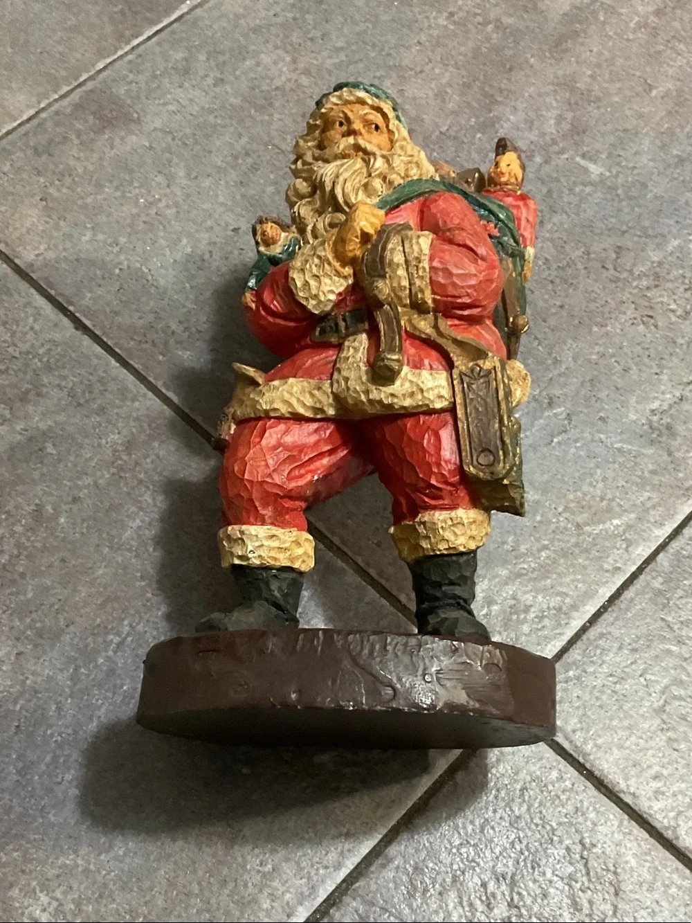 Santa Figurine Holiday Decor - Red/Green
